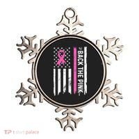 US Flag Back The Pink Ribbon Breast Cancer Awareness Ornament thumb 0