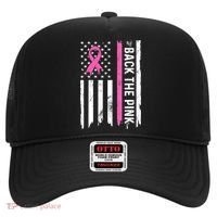 US Flag Back The Pink Ribbon Breast Cancer Awareness Hat thumb 0