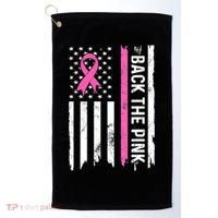 US Flag Back The Pink Ribbon Breast Cancer Awareness Golf Towel thumb 0