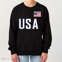 USA Flag Boxing Cool Boxer Training Equipment Women's Sweatshirt thumb 0