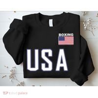 USA Flag Boxing Cool Boxer Training Equipment Sweatshirt thumb 2