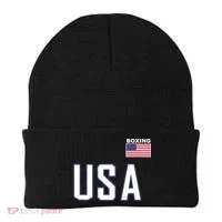 USA Flag Boxing Cool Boxer Training Equipment Beanie thumb 0