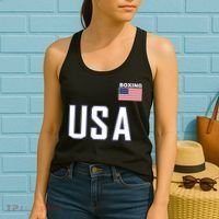 USA Flag Boxing Cool Boxer Training Equipment Women's Tank Top thumb 2