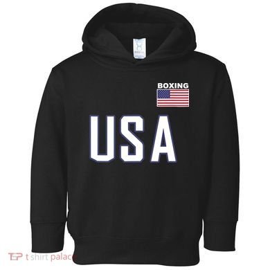 USA Flag Boxing Cool Boxer Training Equipment Toddler Hoodie