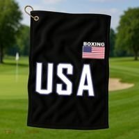 USA Flag Boxing Cool Boxer Training Equipment Golf Towel thumb 1