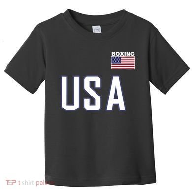 USA Flag Boxing Cool Boxer Training Equipment Toddler T-Shirt