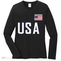 USA Flag Boxing Cool Boxer Training Equipment Women's Long Sleeve Shirt thumb 0
