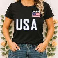 USA Flag Boxing Cool Boxer Training Equipment Women's T-Shirt thumb 2