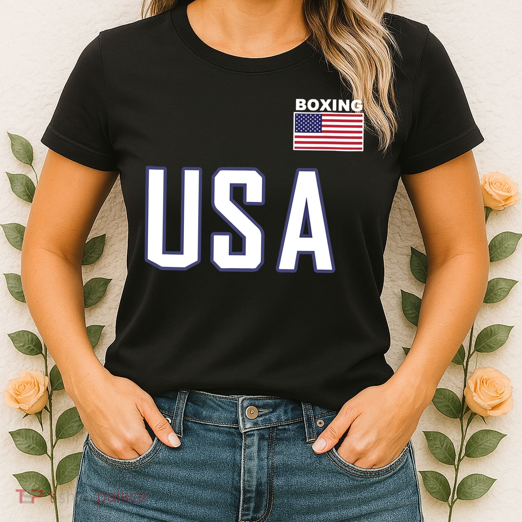 USA Flag Boxing Cool Boxer Training Equipment Women's T-Shirt