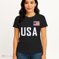 USA Flag Boxing Cool Boxer Training Equipment Women's T-Shirt thumb 4