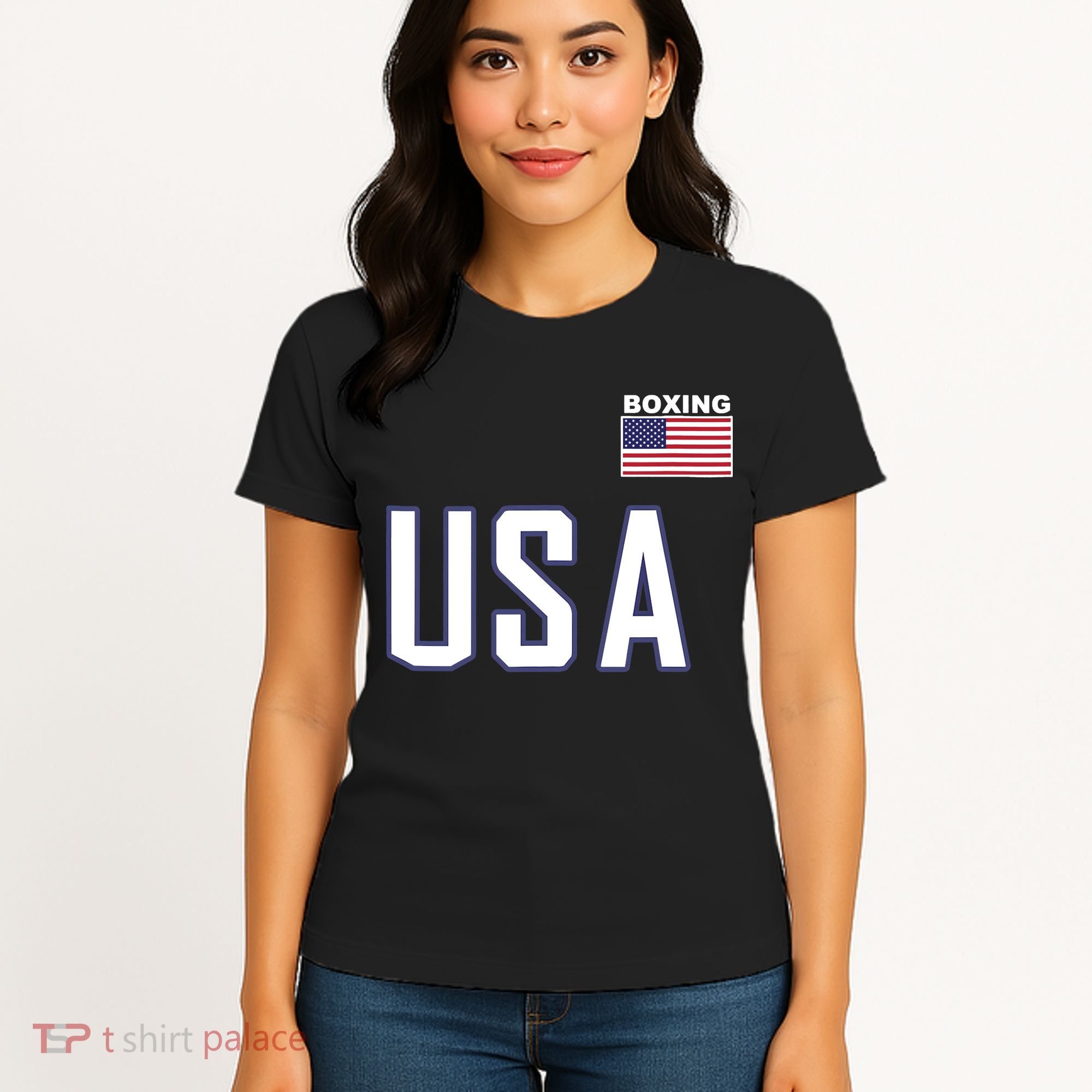 USA Flag Boxing Cool Boxer Training Equipment Women's T-Shirt