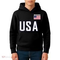 USA Flag Boxing Cool Boxer Training Equipment Kids Hoodie thumb 4
