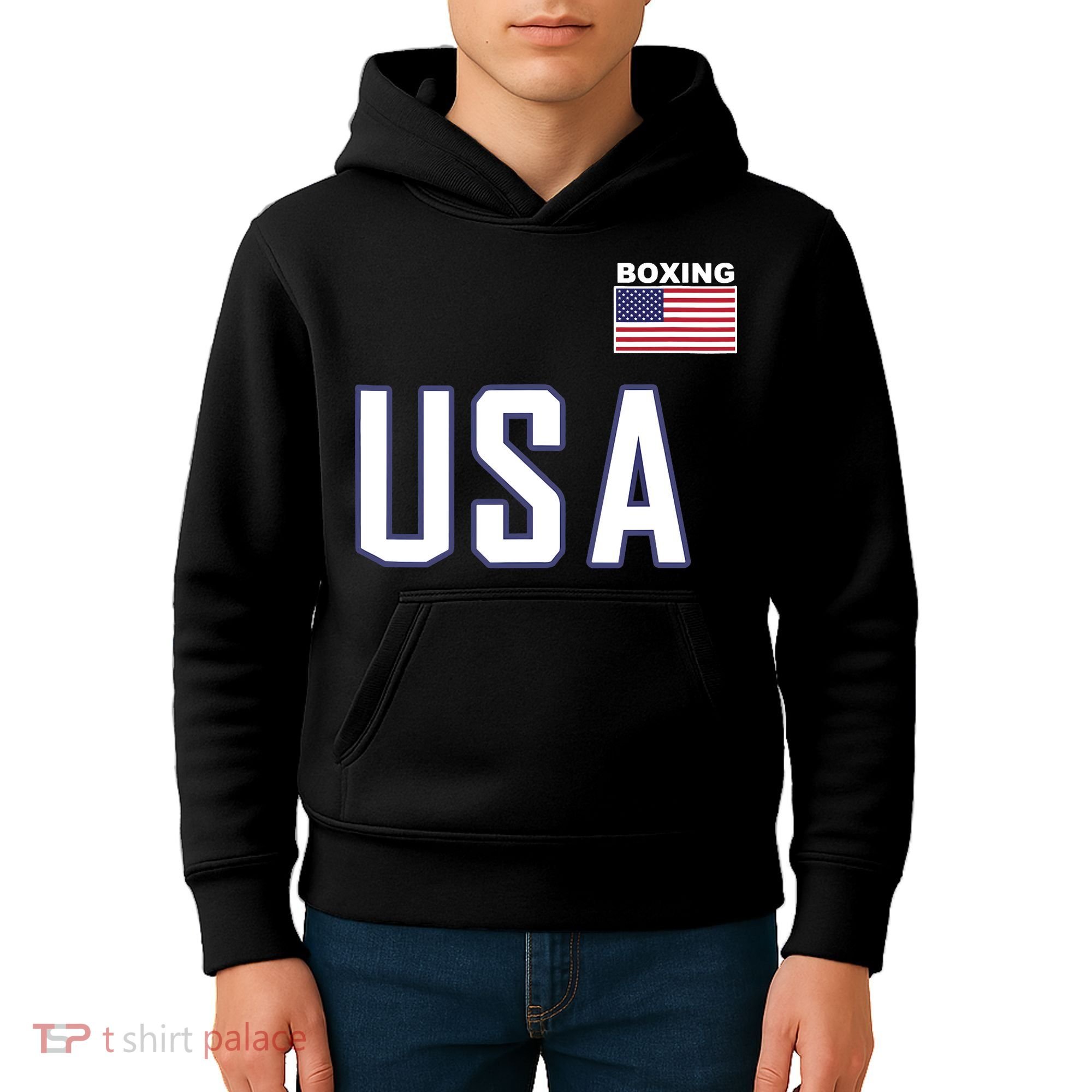 USA Flag Boxing Cool Boxer Training Equipment Kids Hoodie