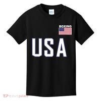 USA Flag Boxing Cool Boxer Training Equipment Kids T-Shirt thumb 0