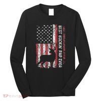 Usa Flag Best Buckin Pap Ever Deer Hunting FatherS Day Long Sleeve Shirt thumb 0