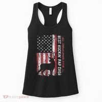 Usa Flag Best Buckin Pap Ever Deer Hunting FatherS Day Women's Tank Top thumb 0