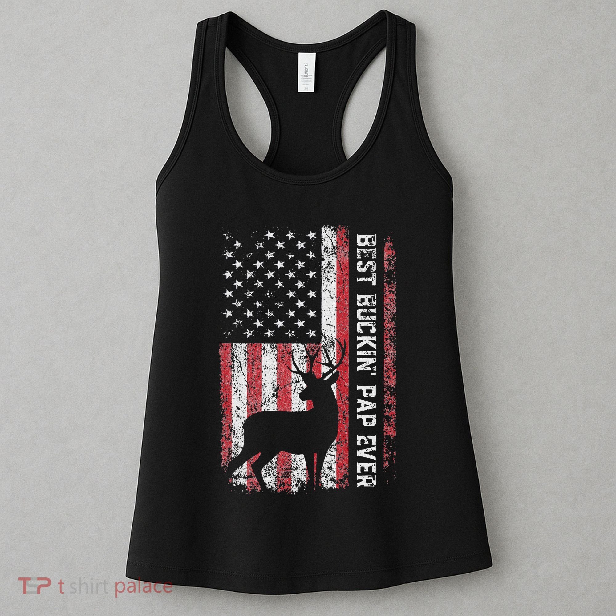 Usa Flag Best Buckin Pap Ever Deer Hunting FatherS Day Women's Tank Top