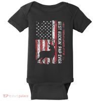 Usa Flag Best Buckin Pap Ever Deer Hunting FatherS Day Baby Bodysuit thumb 0