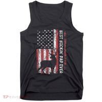 Usa Flag Best Buckin Pap Ever Deer Hunting FatherS Day Tank Top thumb 0