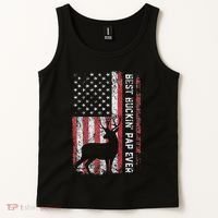 Usa Flag Best Buckin Pap Ever Deer Hunting FatherS Day Tank Top thumb 2