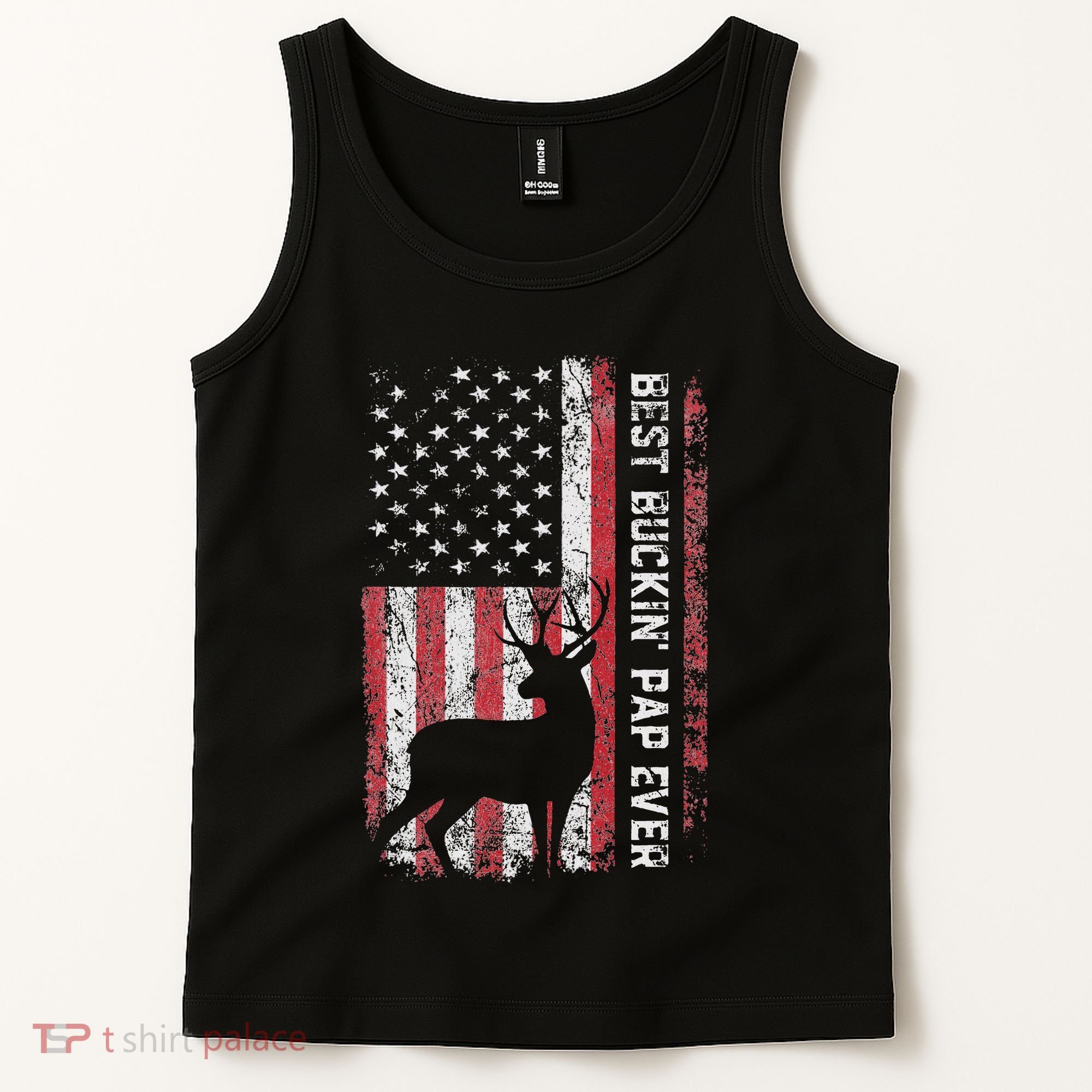 Usa Flag Best Buckin Pap Ever Deer Hunting FatherS Day Tank Top