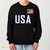 USA Flag Boxing Cool Boxer Training Equipment Men Women Women's Sweatshirt thumb 0