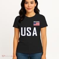 USA Flag Boxing Cool Boxer Training Equipment Men Women Women's T-Shirt thumb 4