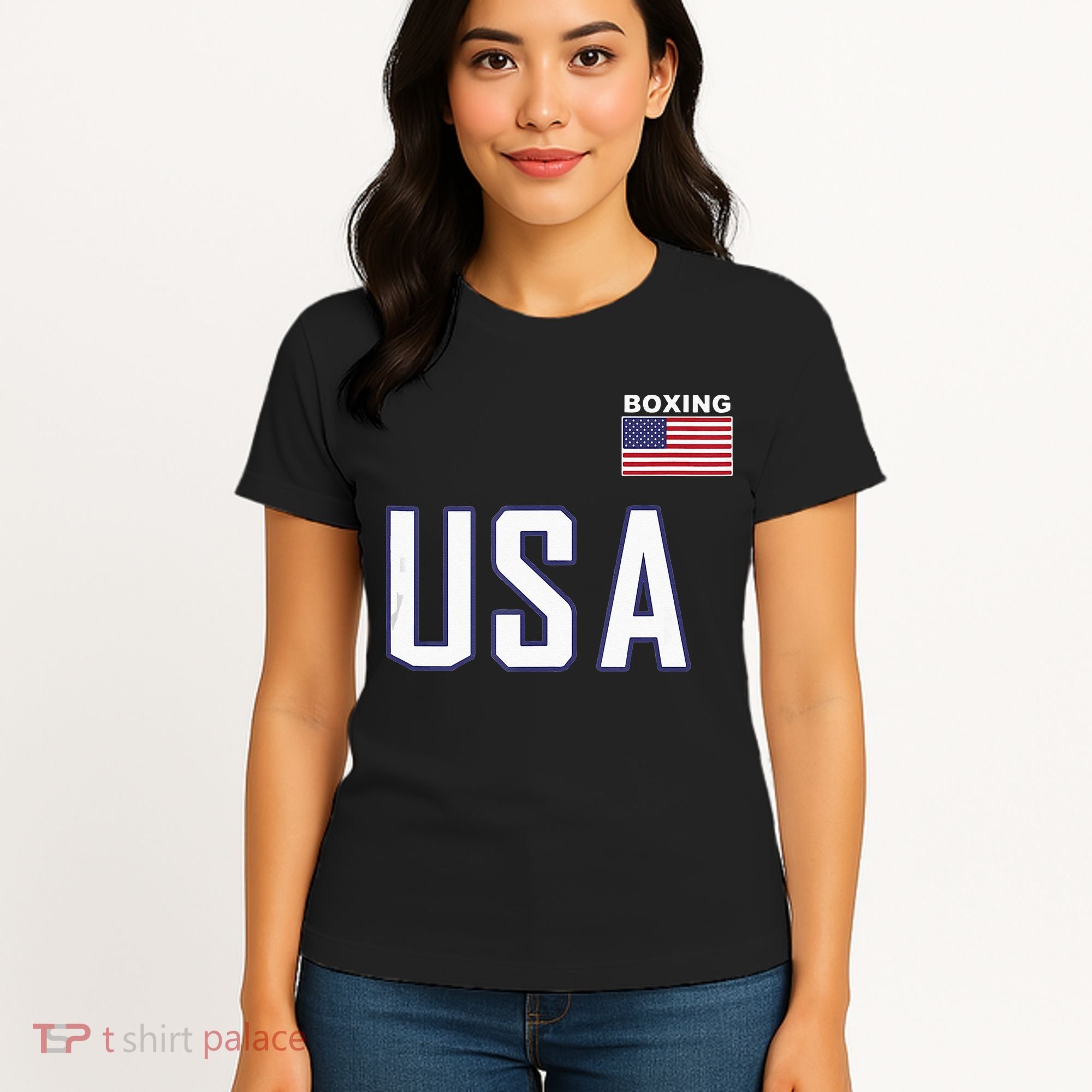 USA Flag Boxing Cool Boxer Training Equipment Men Women Women's T-Shirt
