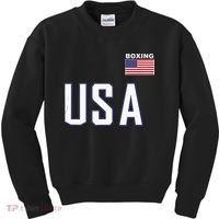 USA Flag Boxing Cool Boxer Training Equipment Men Women Kids Sweatshirt thumb 0