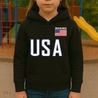 USA Flag Boxing Cool Boxer Training Equipment Men Women Kids Hoodie thumb 3