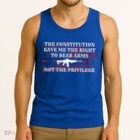 Usa Flag Constitution 2a Tee Right Not The Privilege Gift Tank Top thumb 3