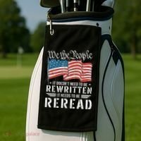 Us Flag Constitution Of The Usa Needs To Be Reread Golf Towel thumb 2