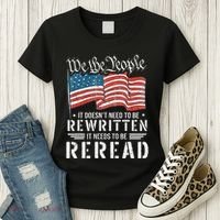 Us Flag Constitution Of The Usa Needs To Be Reread Women's T-Shirt thumb 3