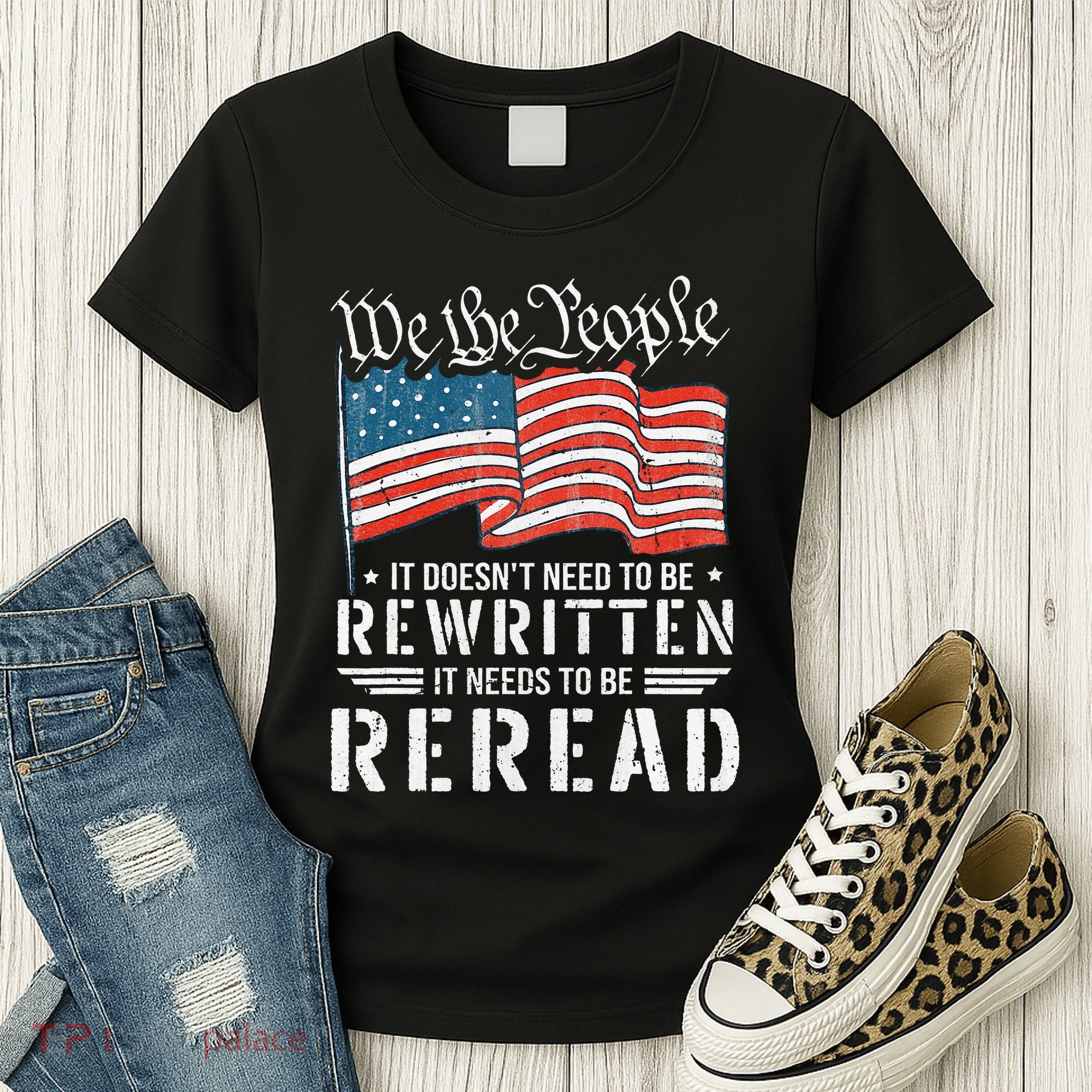 Us Flag Constitution Of The Usa Needs To Be Reread Women's T-Shirt