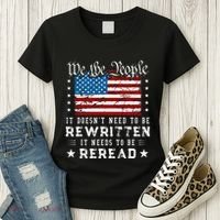 Us Flag Constitution Of The Usa Needs To Be Reread Women's T-Shirt thumb 3