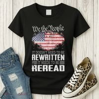 Us Flag Constitution Of The Usa Needs To Be Reread Women's T-Shirt thumb 3