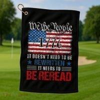 Us Flag Constitution Of The Usa Needs To Be Reread Golf Towel thumb 1