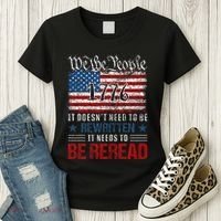 Us Flag Constitution Of The Usa Needs To Be Reread Women's T-Shirt thumb 3