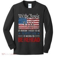 Us Flag Constitution Of The Usa Needs To Be Reread Kids Long Sleeve Shirt thumb 0