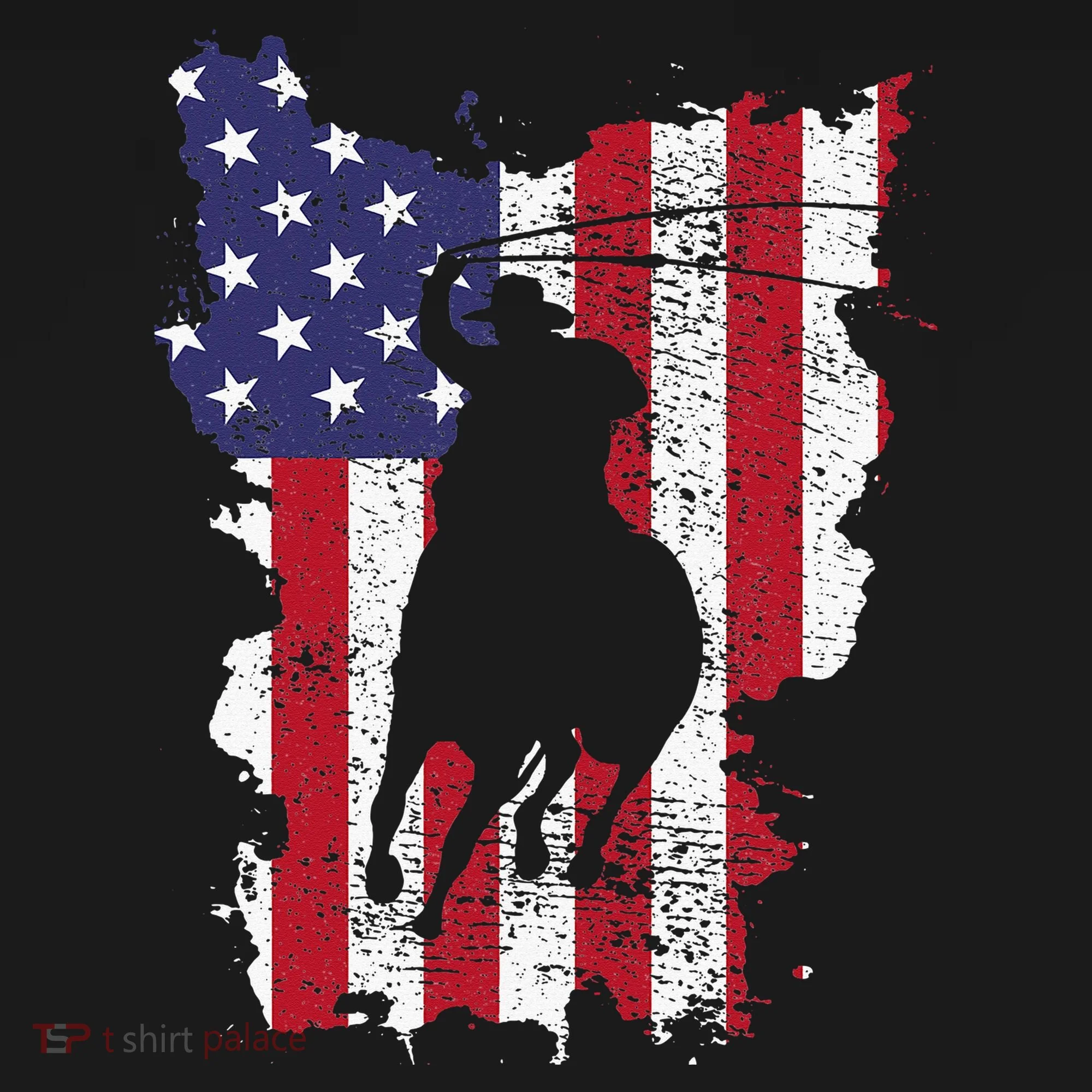 Usa Flag Cowboy Roping Doggie Tank