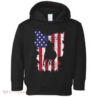 Usa Flag Cowboy Roping Toddler Hoodie thumb 0