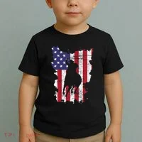 Usa Flag Cowboy Roping Toddler T-Shirt thumb 2