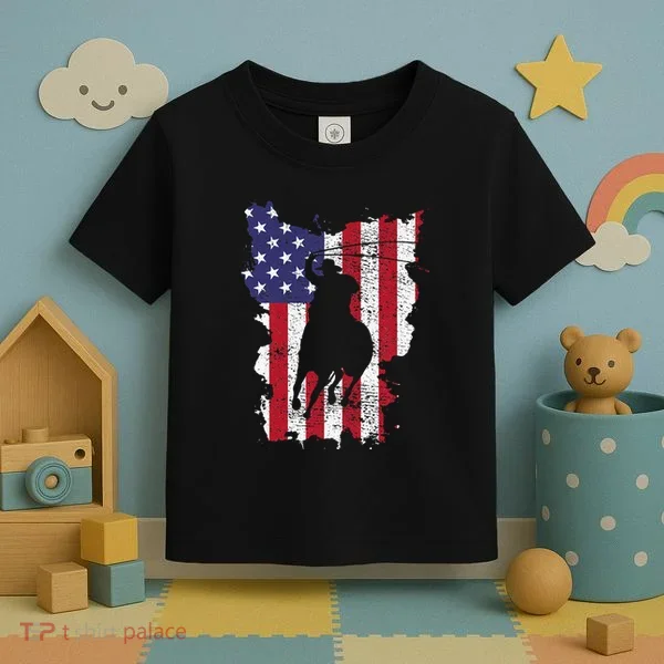 Usa Flag Cowboy Roping Toddler T-Shirt