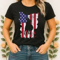Usa Flag Cowboy Roping Women's T-Shirt thumb 2