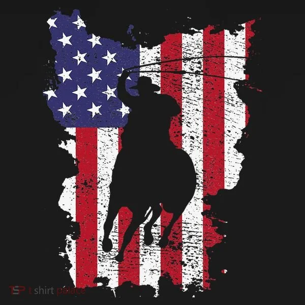 Usa Flag Cowboy Roping Women's T-Shirt