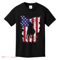 Usa Flag Cowboy Roping Kids T-Shirt thumb 0