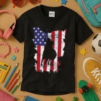 Usa Flag Cowboy Roping Kids T-Shirt thumb 3