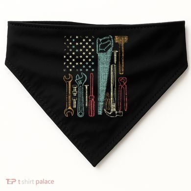 Usa Flag Carpenter And Builder Tools USA-Made Doggie Bandana