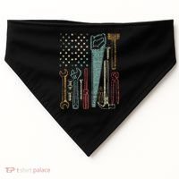 Usa Flag Carpenter And Builder Tools USA-Made Doggie Bandana thumb 0