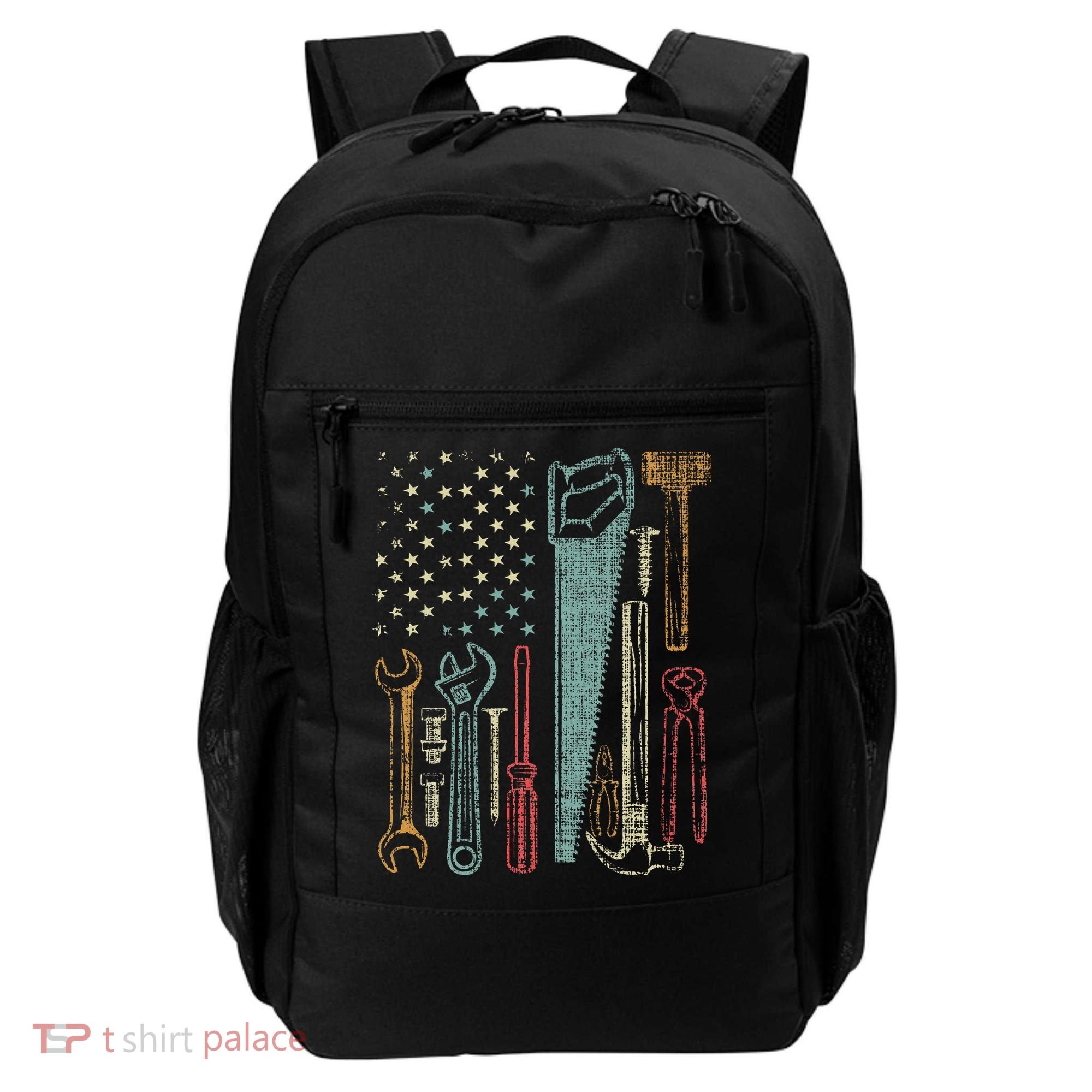 Usa Flag Carpenter And Builder Tools Backpack